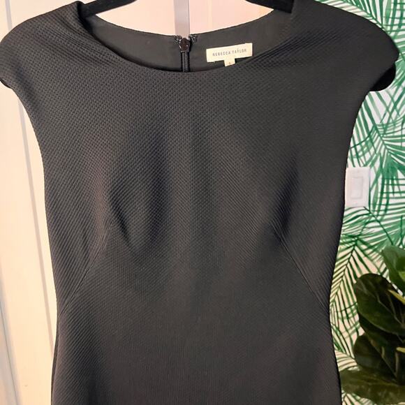 Rebecca Taylor Black Stacy Drop Waist Dress Size 6 - Picture 4 of 10